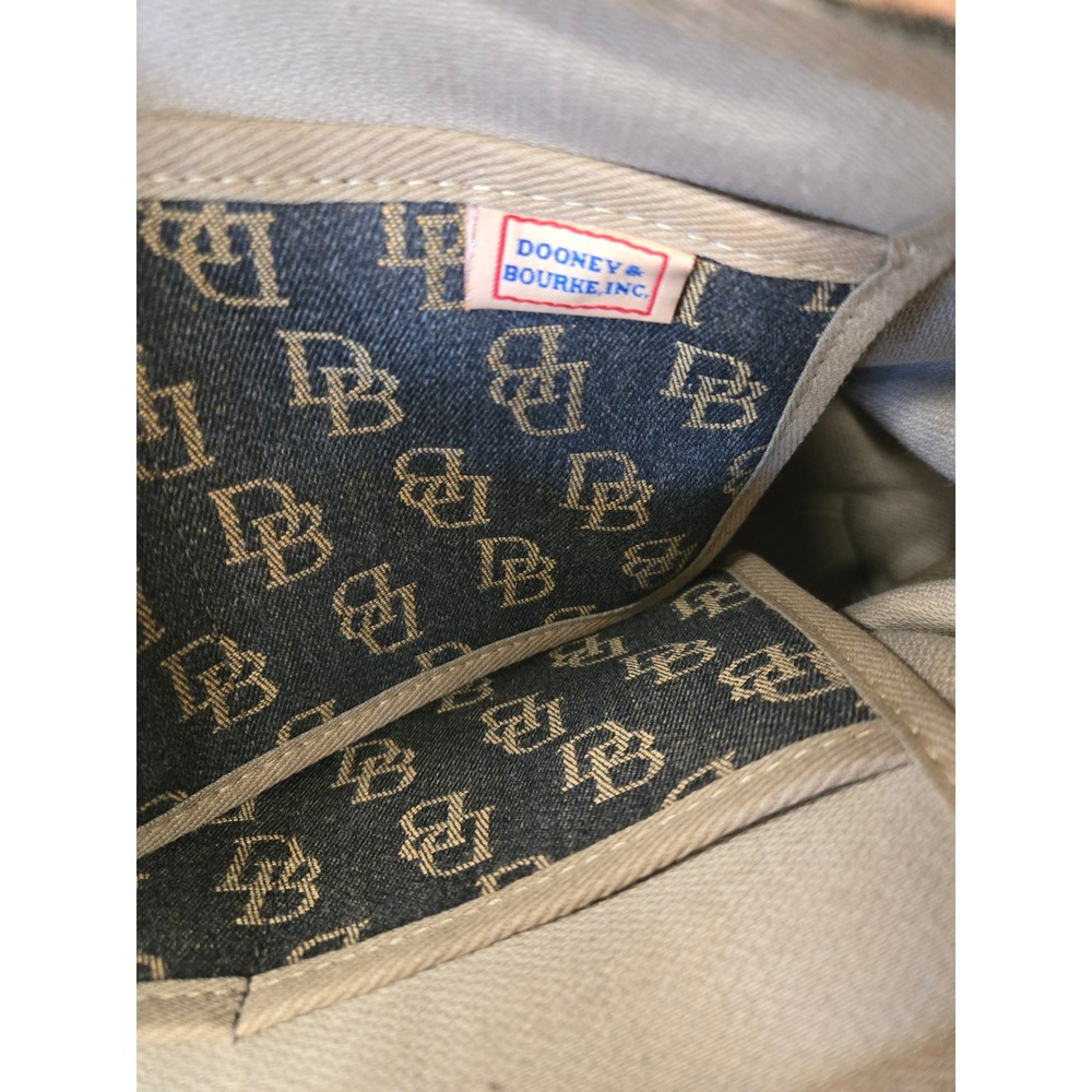 Dooney & Bourke Monogram Denim Canvas Leather Tassel Drawstring Tote Bag OS - Picture 8 of 9
